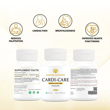 Dr Pushp's.                AROGYAM AYURVEDM Cardi-Care capsule For Healthy Heart Cardiac Wellness with Swaran Bhasam - 30 Capsules
