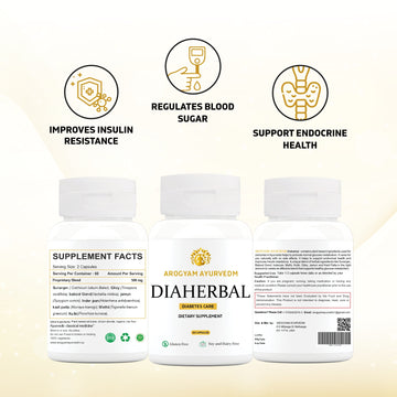 Dr Pushp's. AROGYAM AYURVEDM Diaherbal Capsule For Diabetes Support, Blood Glucose Balance