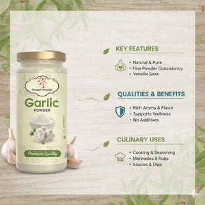 SMAART HEALTH Garlic Powder | 100% Pure Lahsun Powder | Strong Aroma & Flavor| Ideal for Cooking