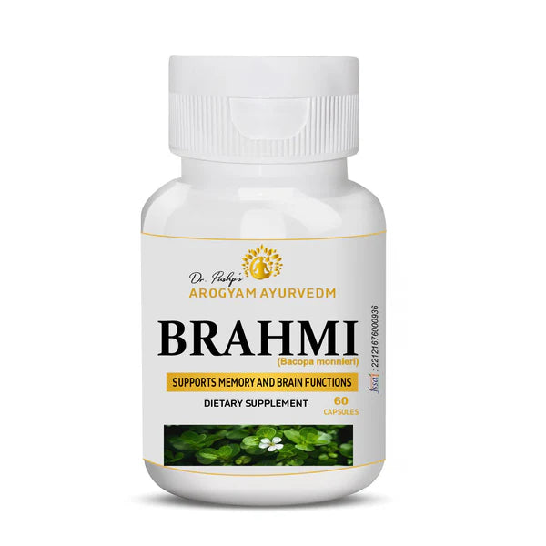 Dr Pushp's.                   Arogyam Ayurvedm.       Brahmi Capsules -           Natural Brain Booster and Stress Reliever ✨