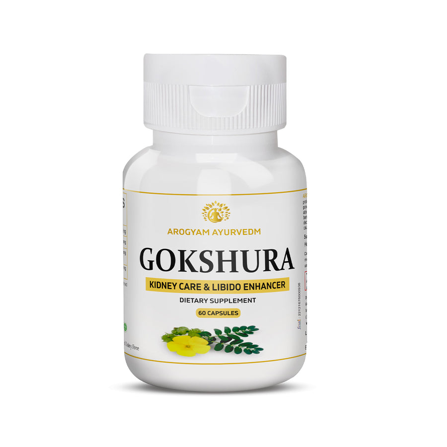Dr. Pushp's Arogyam Ayurvedm Gokshura Capsules | Ayurvedic Kidney Care Support | 60 Capsules