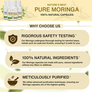 Dr. Pushp's AROGYAM AYURVEDM MORINGA CAPSULES for skin, digestive, immunity- Rich in Nutrients, 60 Capsules