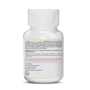 Dr. Pushp's AROGYAM AYURVEDM MORINGA CAPSULES for skin, digestive, immunity- Rich in Nutrients, 60 Capsules