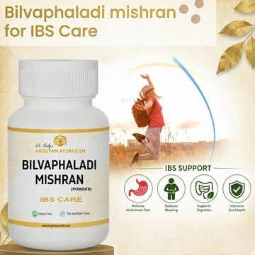 Dr. Pushp's Arogyam Ayurvedm Bilvaphaladi Mishran | Ayurvedic IBS Care Powder for Digestive Balance & Gut Health