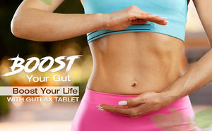 Gutlax Natural Gut Cleansing Tablets| Ayurvedic Digestive and Gut Health Supplement with Fibre| Supports Digestion, Gut Cleanse, Bowel Regularity and Immunity| Helps Balance Gut Bacteria| Vegetarian Formula| 60 Tablets