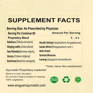 Dr. Pushp's AROGYAM AYURVEDM PROSTRIM Capsules – Natural Prostate Health Support