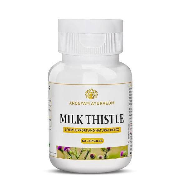 Dr. Pushp's AROGYAM AYURVEDM MILK THISTLE -Liver Detox- 60 Veg Capsules