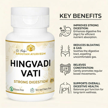 Dr Pushp's AROGYAM AYURVEDM HINGVADI VATI Tablets Natural Relief for Acidity, Gas & Digestive Discomfort