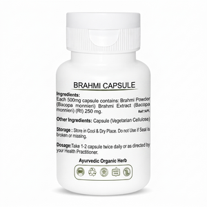 Dr Pushp's. Arogyam Ayurvedm. Brahmi Capsules -Natural Brain Booster and Stress Reliever