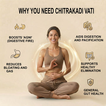 Dr. Pushp’s Arogyam Ayurvedm Chitrakadi Vati | Ayurvedic Digestive Tablets for Indigestion, Gas & Appetite Support