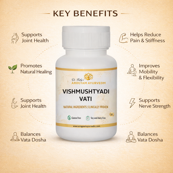AROGYAM AYURVEDM Vishmushtyadi Vati Helps in reducing inflammations and natural analgesic