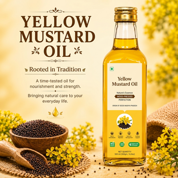 Dr. Pushp's Arogyam Ayurvedm Wood Pressed Mustard Oil – 100% Pure Cold Pressed Kachi Ghani Mustard Oil