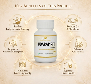 Dr Pushp's.                 AROGYAM AYURVEDM Udaramrit Mishran helps in Digestive disorders, Acidity and IBS.