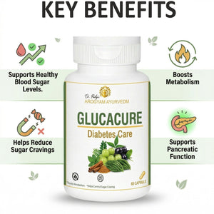 Dr. Pushp's Arogyam ayurvedm Glucacure Capsule For Diabetes Care (60 Capsule)