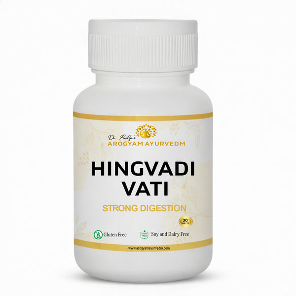 Dr Pushp's                  AROGYAM AYURVEDM                  HINGVADI VATI Tablets