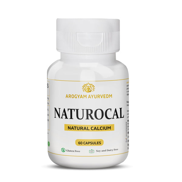 Dr. Pushp's AROGYAM AYURVEDM  Naturocal Natural Calcium Supplement for Bones and Joint-pack of 60 capsules