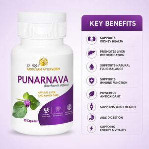Dr. Pushp's Arogyam Ayuvedm Punarnava Capsules | Natural Kidney & Fluid Balance Support