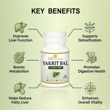 Dr. Pushp's AROGYAM AYURVEDM YAKRIT BAL | Liver Support, Helps in Detoxifying Liver - Pack of 60 Tablets
