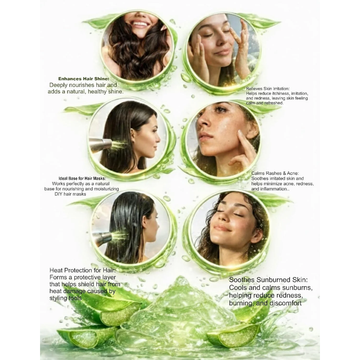 Aloe Vera Gel – 100% Pure Natural Skin & Hair Care Gel for Hydration & Daily Moisturizing Care