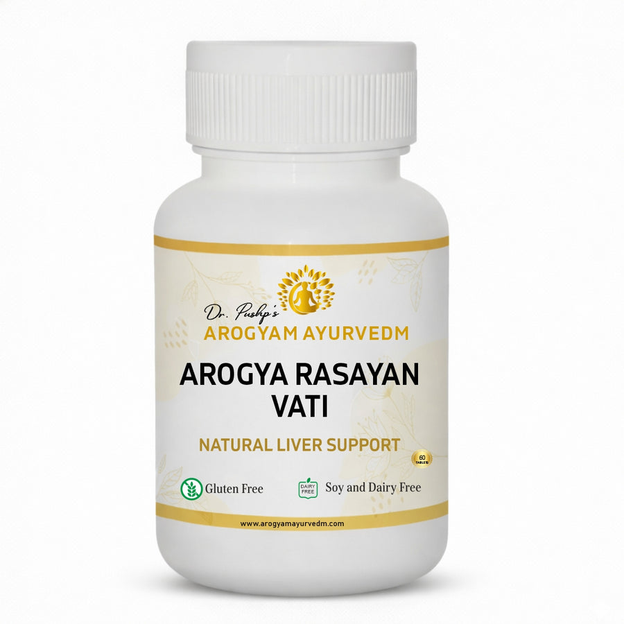 Dr Pushp's  AROGYAM  AYURVEDM Arogya Rasayan Vati useful in Liver Disorders