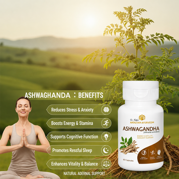 AROGYAM AYURVEDM ASHWAGANDHA General Wellness Caplets, 60 Caplets | Stress Relief | Rejuvenates Mind & Body