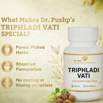 Arogyam Ayurvedm Triphladi Vati | Ayurvedic Digestive & Detox Support Tablet