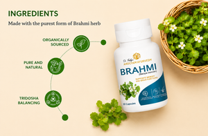 Dr Pushp's. Arogyam Ayurvedm. Brahmi Capsules -Natural Brain Booster and Stress Reliever