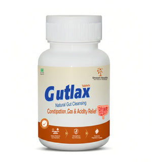 Gutlax Natural Gut Cleansing Tablets| Ayurvedic Digestive and Gut Health Supplement with Fibre| Supports Digestion, Gut Cleanse, Bowel Regularity and Immunity| Helps Balance Gut Bacteria| Vegetarian Formula| 60 Tablets