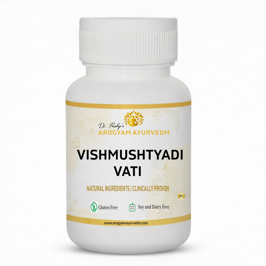 AROGYAM AYURVEDM Vishmushtyadi Vati Helps in reducing inflammations and natural analgesic