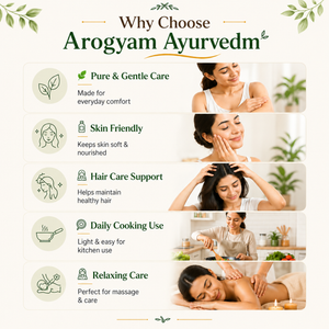 AROGYAM AYURVEDM Wood Pressed White Sesame Oil | 100% Pure Cold Pressed Til Oil